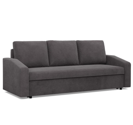 Kanapa rozkładana, BLOM, sztruks, 220x92x92 cm, ciemny szary