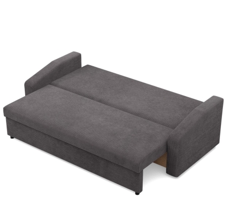 Kanapa rozkładana, BLOM, sztruks, 220x92x92 cm, ciemny szary