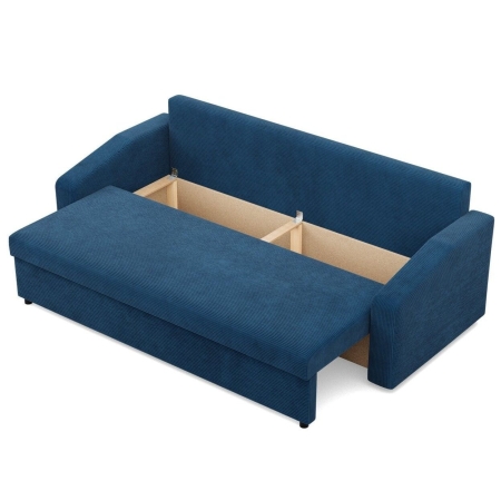 Kanapa rozkładana, BLOM, sztruks, 220x92x92 cm, granatowy