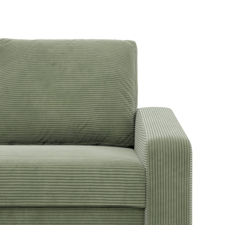 Kanapa rozkładana, BLOM, sztruks, 220x92x92 cm, oliwkowy