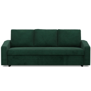 Kanapa rozkładana, BLOM, sztruks, 220x92x92 cm, butelkowa zieleń
