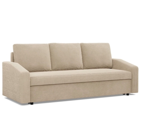 Kanapa rozkładana, BLOM, sztruks, 220x92x92 cm, beżowy