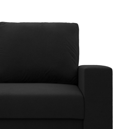Kanapa 3 osobowa, BLOM, Mikrofaza, 220x92x85 cm, czarny