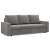 Kanapa 3 osobowa, BLOM, velvet, 220x92x92 cm, jasny szary