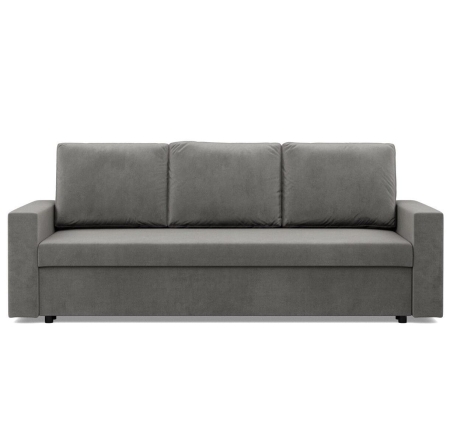 Kanapa 3 osobowa, BLOM, velvet, 220x92x92 cm, jasny szary