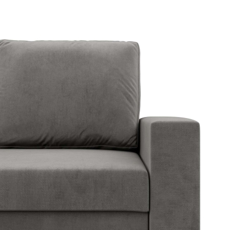 Kanapa 3 osobowa, BLOM, velvet, 220x92x92 cm, jasny szary