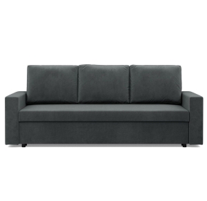 Kanapa 3 osobowa, BLOM, velvet, 220x92x92 cm, ciemny szary
