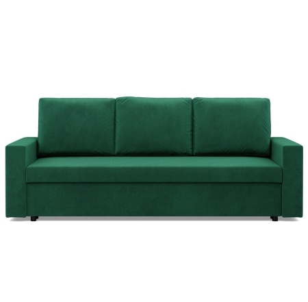 Kanapa 3 osobowa, BLOM, velvet, 220x92x92 cm, butelkowa zieleń