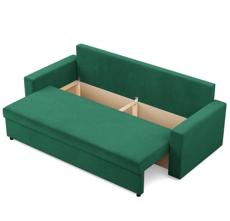 Kanapa 3 osobowa, BLOM, velvet, 220x92x92 cm, butelkowa zieleń