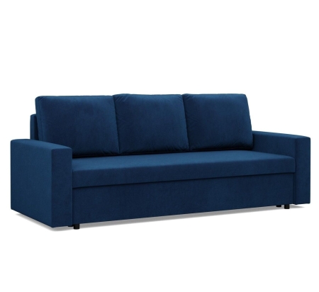Kanapa 3 osobowa, BLOM, velvet, 220x92x92 cm, granatowy
