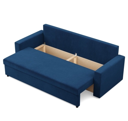 Kanapa 3 osobowa, BLOM, velvet, 220x92x92 cm, granatowy
