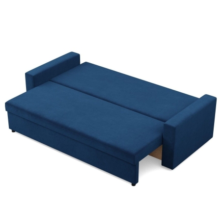 Kanapa 3 osobowa, BLOM, velvet, 220x92x92 cm, granatowy