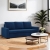 Kanapa 3 osobowa, BLOM, velvet, 220x92x92 cm, granatowy