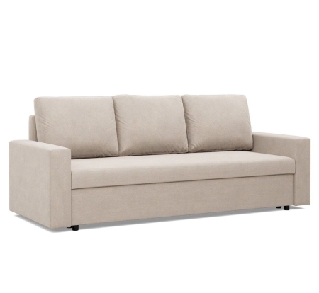 Kanapa 3 osobowa, BLOM, velvet, 220x92x92 cm, beżowy