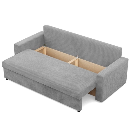 Kanapa 3 osobowa, BLOM, sztruks, 220x92x92 cm, jasny szary