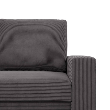 Kanapa 3 osobowa, BLOM, sztruks, 220x92x92 cm, ciemny szary