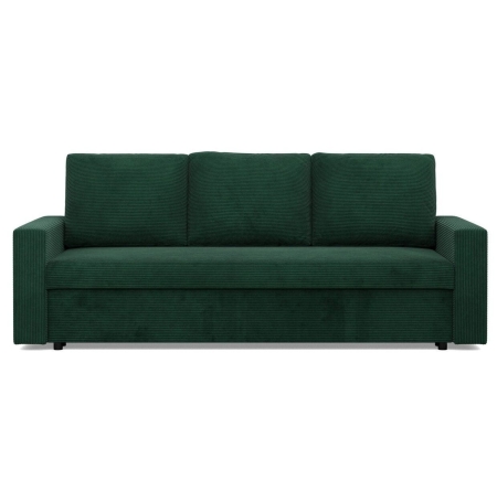 Kanapa 3 osobowa, BLOM, sztruks, 220x92x92 cm, butelkowa zieleń