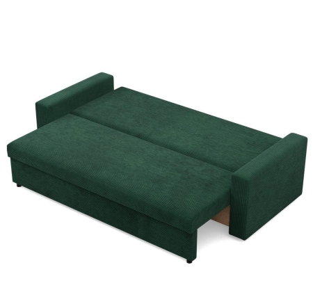 Kanapa 3 osobowa, BLOM, sztruks, 220x92x92 cm, butelkowa zieleń