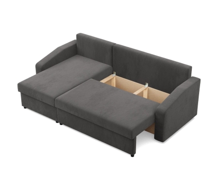 Narożnik uniwersalny, BLOM, Mikrofaza, 231x140x85 cm, szary