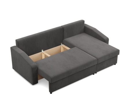 Narożnik uniwersalny, BLOM, Mikrofaza, 231x140x85 cm, szary