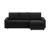 Narożnik uniwersalny, BLOM, Mikrofaza, 231x140x85 cm, czarny