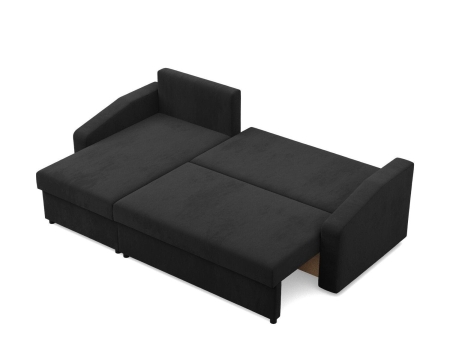 Narożnik uniwersalny, BLOM, Mikrofaza, 231x140x85 cm, czarny