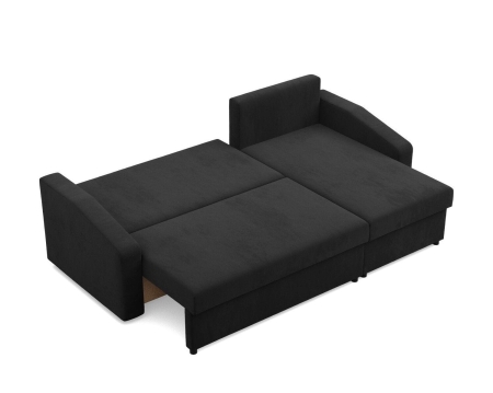Narożnik uniwersalny, BLOM, Mikrofaza, 231x140x85 cm, czarny