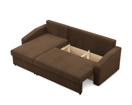 Narożnik uniwersalny, BLOM, Mikrofaza, 231x140x85 cm, brązowy