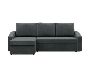 Narożnik uniwersalny, BLOM, velvet, 231x140x92 cm, ciemny szary