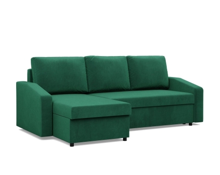 Narożnik uniwersalny, BLOM, velvet, 231x140x92 cm, butelkowa zieleń