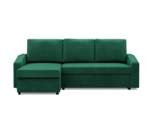Narożnik uniwersalny, BLOM, velvet, 231x140x92 cm, butelkowa zieleń