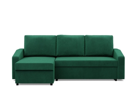 Narożnik uniwersalny, BLOM, velvet, 231x140x92 cm, butelkowa zieleń