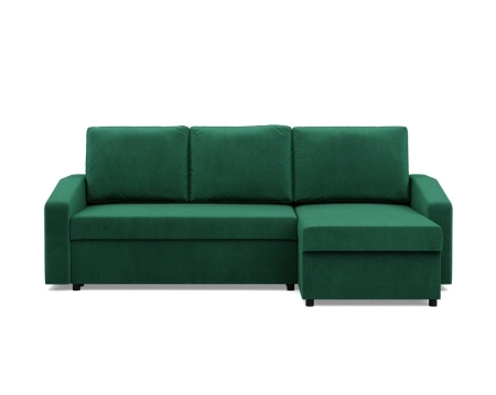 Narożnik uniwersalny, BLOM, velvet, 231x140x92 cm, butelkowa zieleń