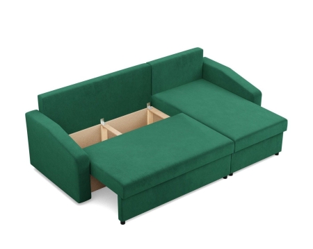 Narożnik uniwersalny, BLOM, velvet, 231x140x92 cm, butelkowa zieleń