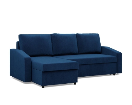 Narożnik uniwersalny, BLOM, velvet, 231x140x92 cm, granatowy