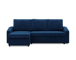 Narożnik uniwersalny, BLOM, velvet, 231x140x92 cm, granatowy