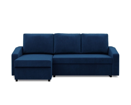 Narożnik uniwersalny, BLOM, velvet, 231x140x92 cm, granatowy