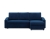 Narożnik uniwersalny, BLOM, velvet, 231x140x92 cm, granatowy