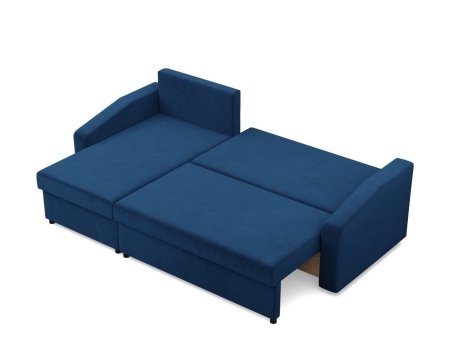 Narożnik uniwersalny, BLOM, velvet, 231x140x92 cm, granatowy