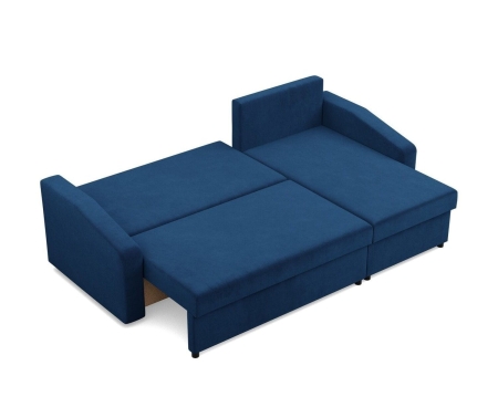 Narożnik uniwersalny, BLOM, velvet, 231x140x92 cm, granatowy