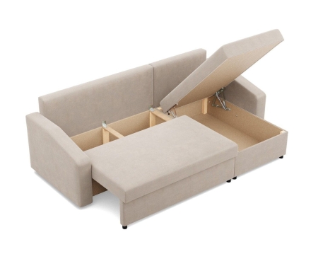 Narożnik uniwersalny, BLOM, velvet, 231x140x92 cm, beżowy