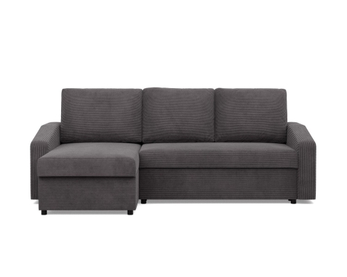 Przejdź do produktu Narożnik uniwersalny, BLOM, sztruks, 231x140x92 cm, ciemny szary