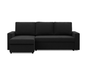 Narożnik do salonu, BLOM, Mikrofaza, 231x140x85 cm, czarny