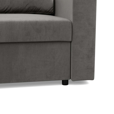Narożnik do salonu, BLOM, velvet, 231x140x92 cm, jasny szary