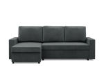 Narożnik do salonu, BLOM, velvet, 231x140x92 cm, ciemny szary