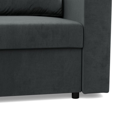 Narożnik do salonu, BLOM, velvet, 231x140x92 cm, ciemny szary