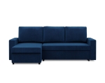Narożnik do salonu, BLOM, velvet, 231x140x92 cm, granatowy