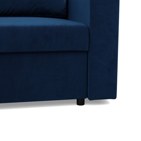Narożnik do salonu, BLOM, velvet, 231x140x92 cm, granatowy