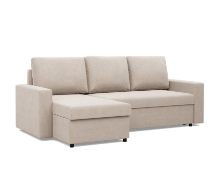Narożnik do salonu, BLOM, velvet, 231x140x92 cm, beżowy