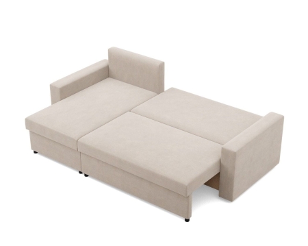 Narożnik do salonu, BLOM, velvet, 231x140x92 cm, beżowy